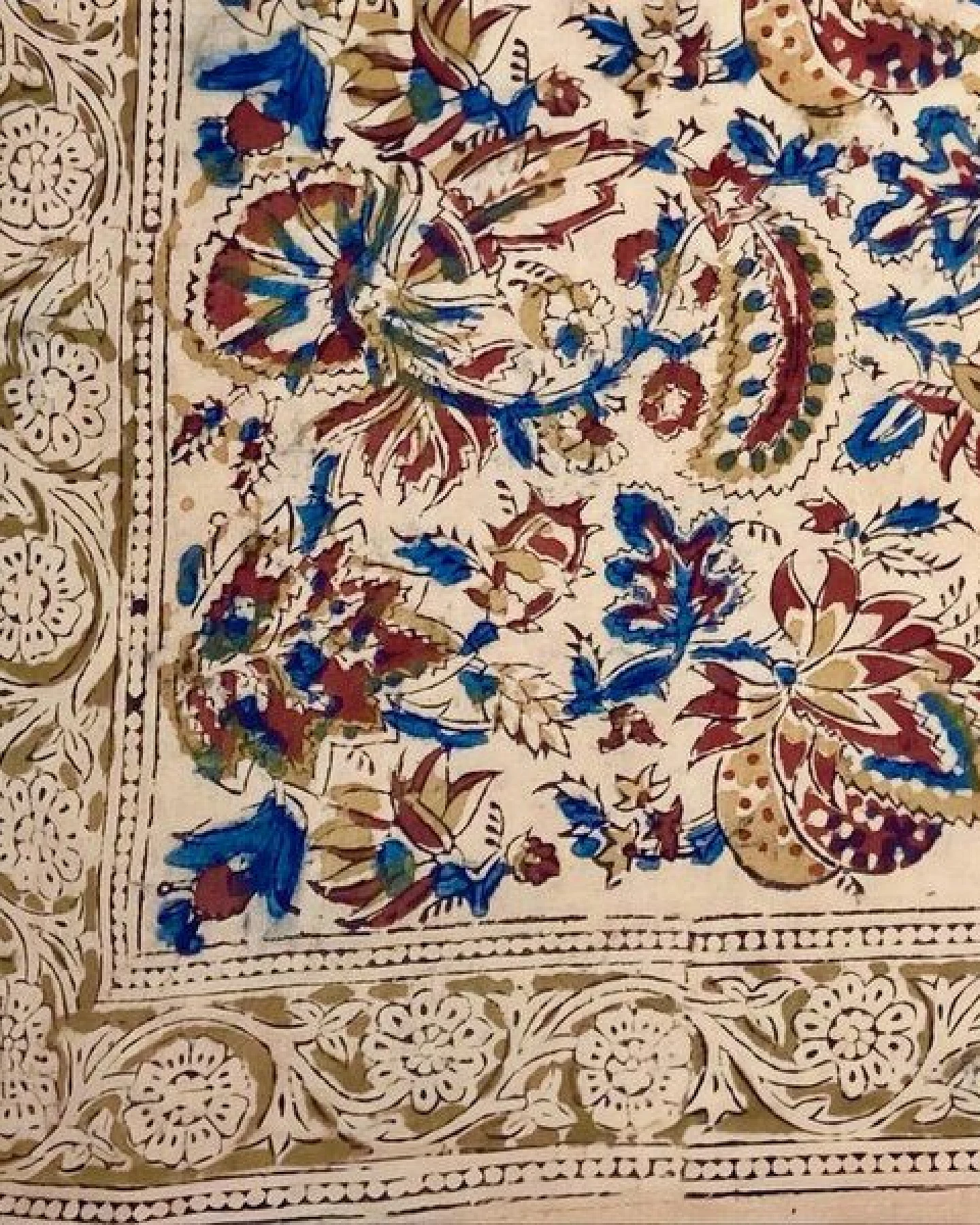 Der Lindwurm Kalamkari- Tuch (55x55 cm), Handdruck mit Pflanzenfarben – Ansicht 2