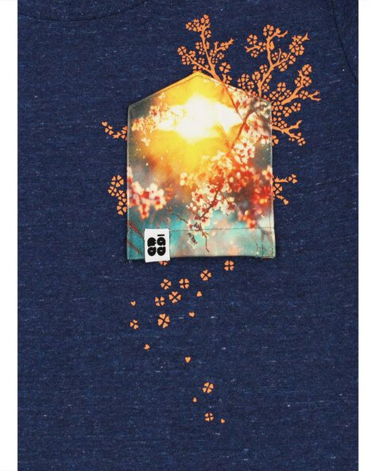 FÄDD Damen T-Shirt Rundhals aus Bio-Baumwolle "Kirschplüte BT" Blau – Ansicht 2