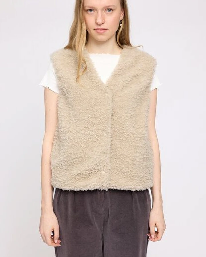 Mazine Faux-Fur Weste - aus recyceltem Polyester