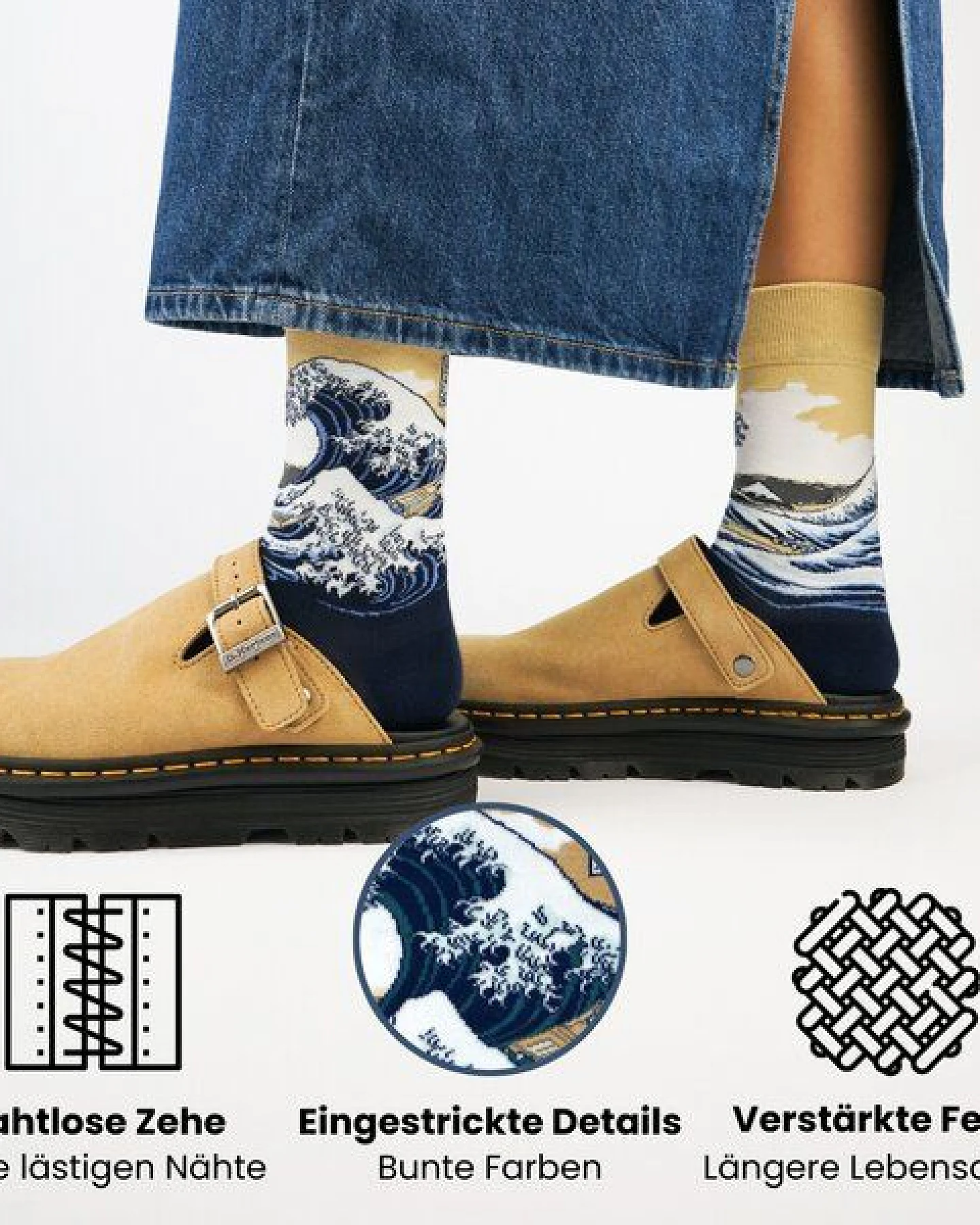 KUNSTSOKKEN Kunst Socken - Nahtlose Bunte Socken aus Bio-Baumwolle Mix - weihnachtsgeschenke für Künstler - Lustige Socken Geschenk – Ansicht 4