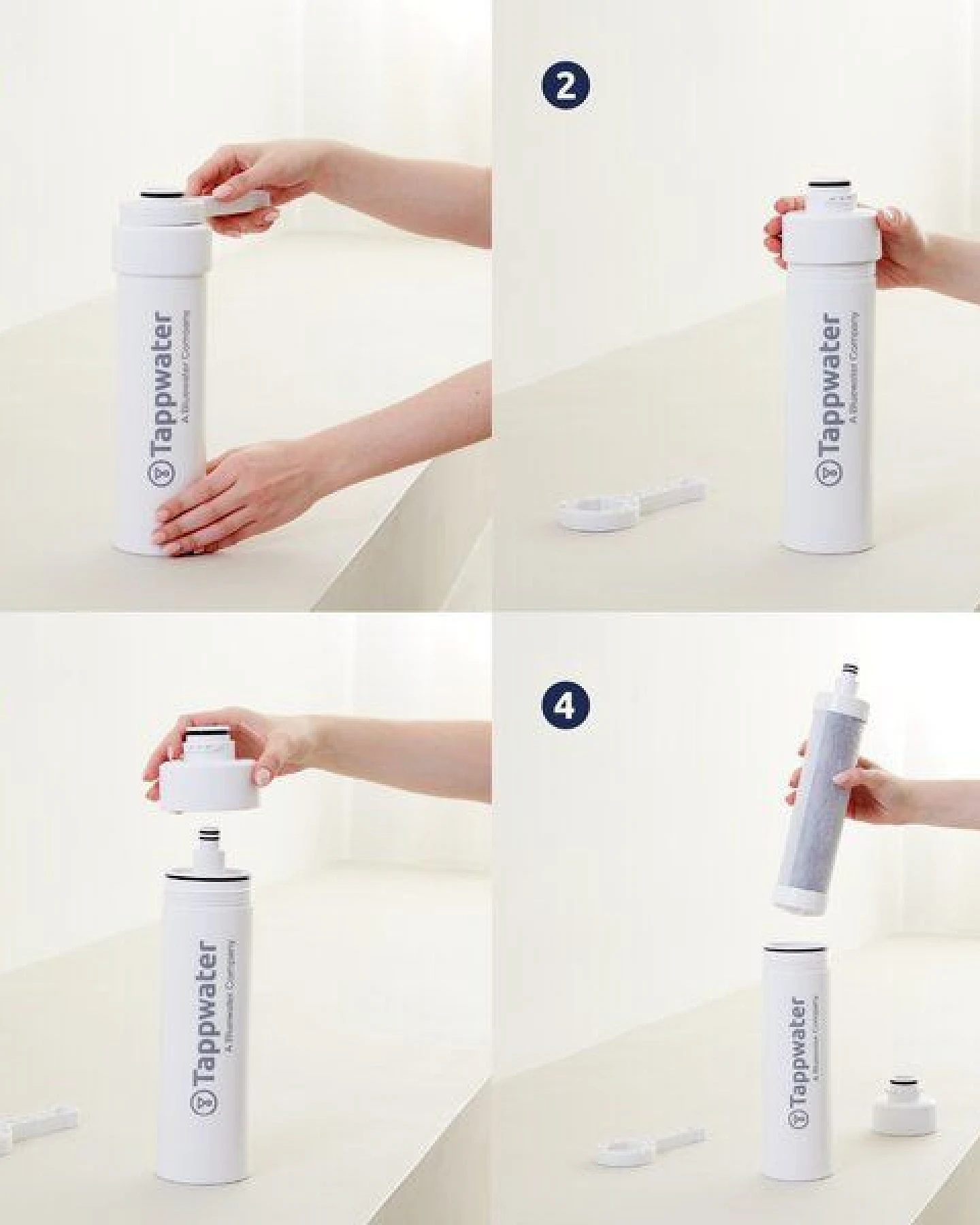 Ersatzfilter für Untertisch-Wasserfilter Tappwater InlinePro SMR – sauberes & mineralisiertes Trinkwasser, nachhaltig und plastikarm – Ansicht 2
