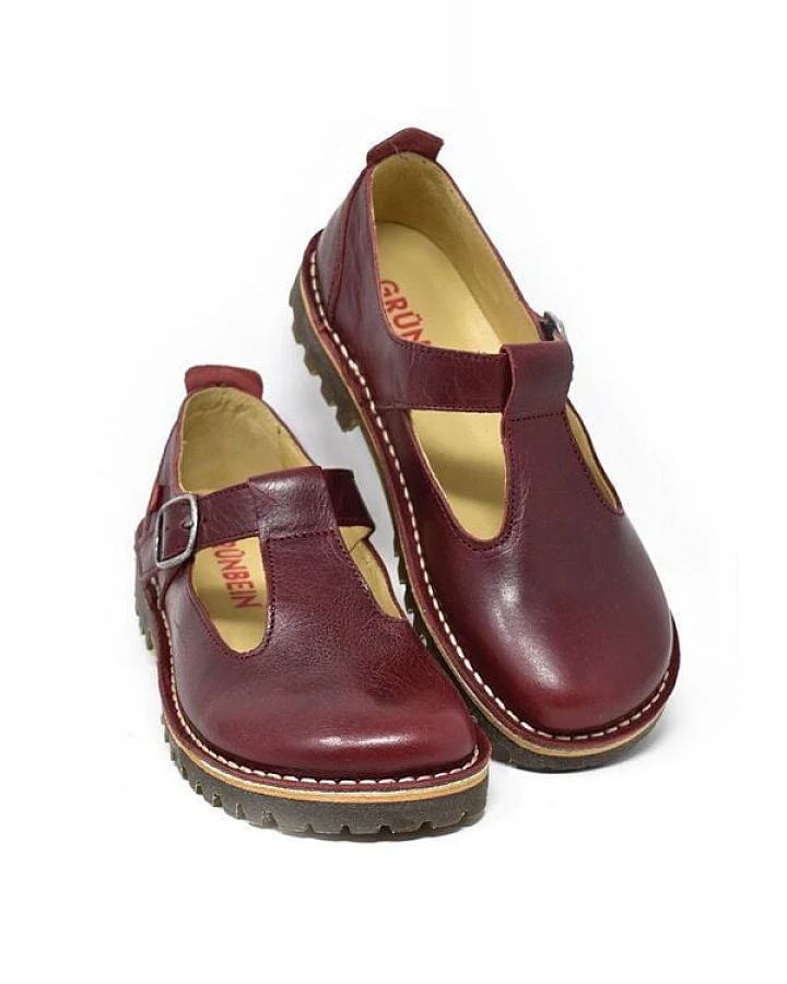 Grünbein Shoes Spangen-Ballerinas Paula Naturform lose Einlage burgundy