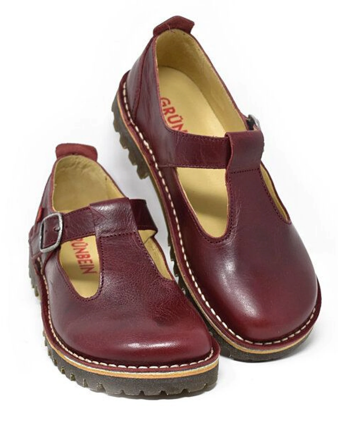 Grünbein Shoes Spangen-Ballerinas Paula Naturform lose Einlage burgundy – Ansicht 2