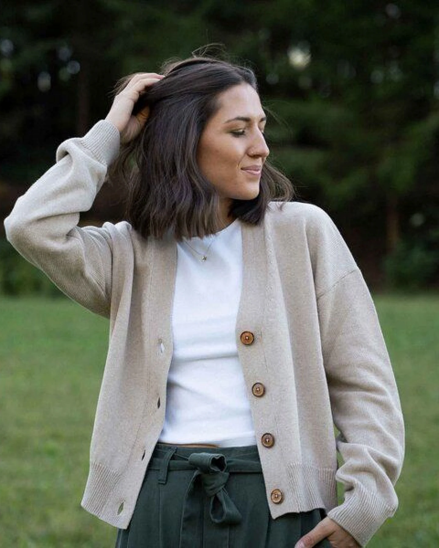 Vresh Clothing Vreia, Kurze Strickjacke aus Biobaumwolle – Ansicht 4
