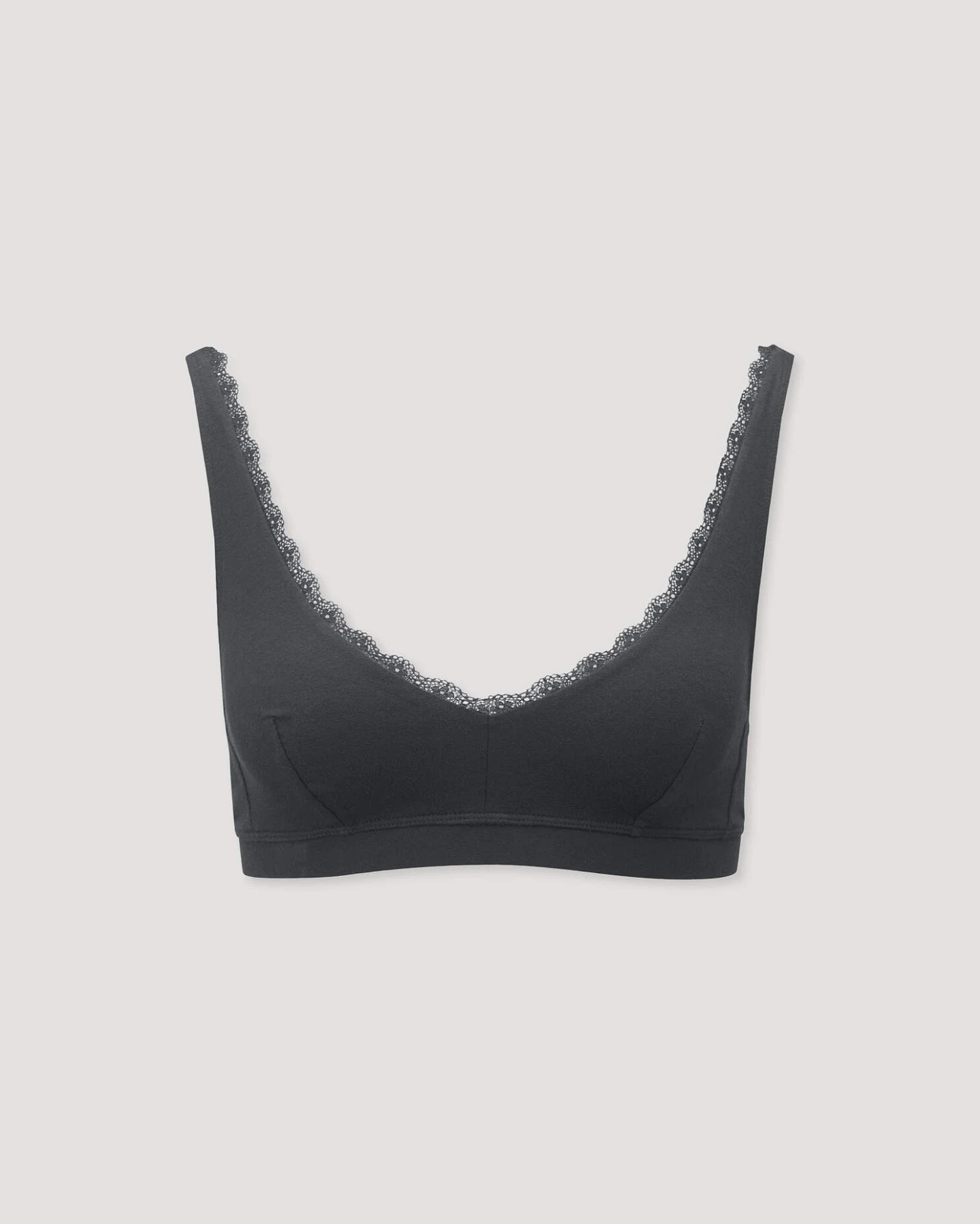 hessnatur Damen Bustier COTTON FEEL LACE aus Bio-Baumwolle - schwarz - Größe 44 – Ansicht 4