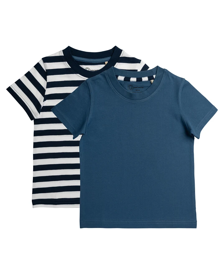 Kinder Jungen-T-Shirt, 2er Pack Mehrfarbig