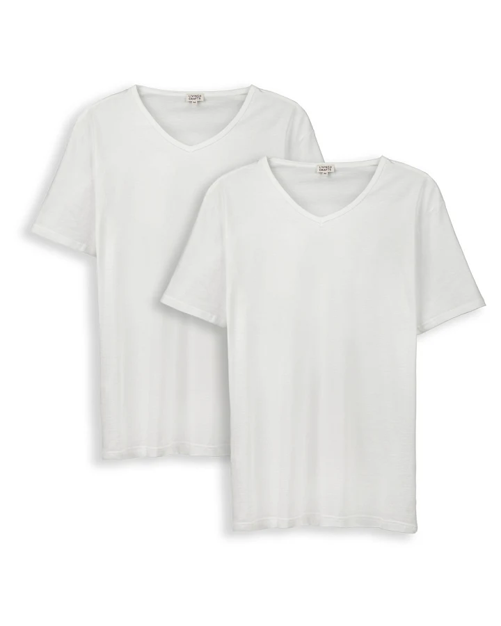 Herren T-Shirt, 2er-Pack Weiß