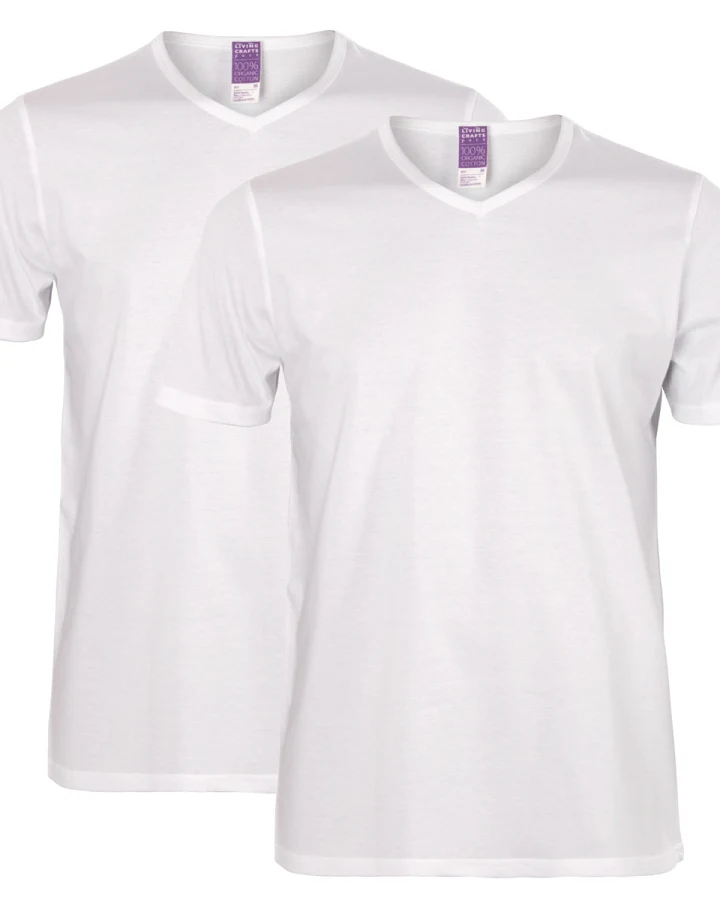 Herren T-Shirt, 2er-Pack Weiß