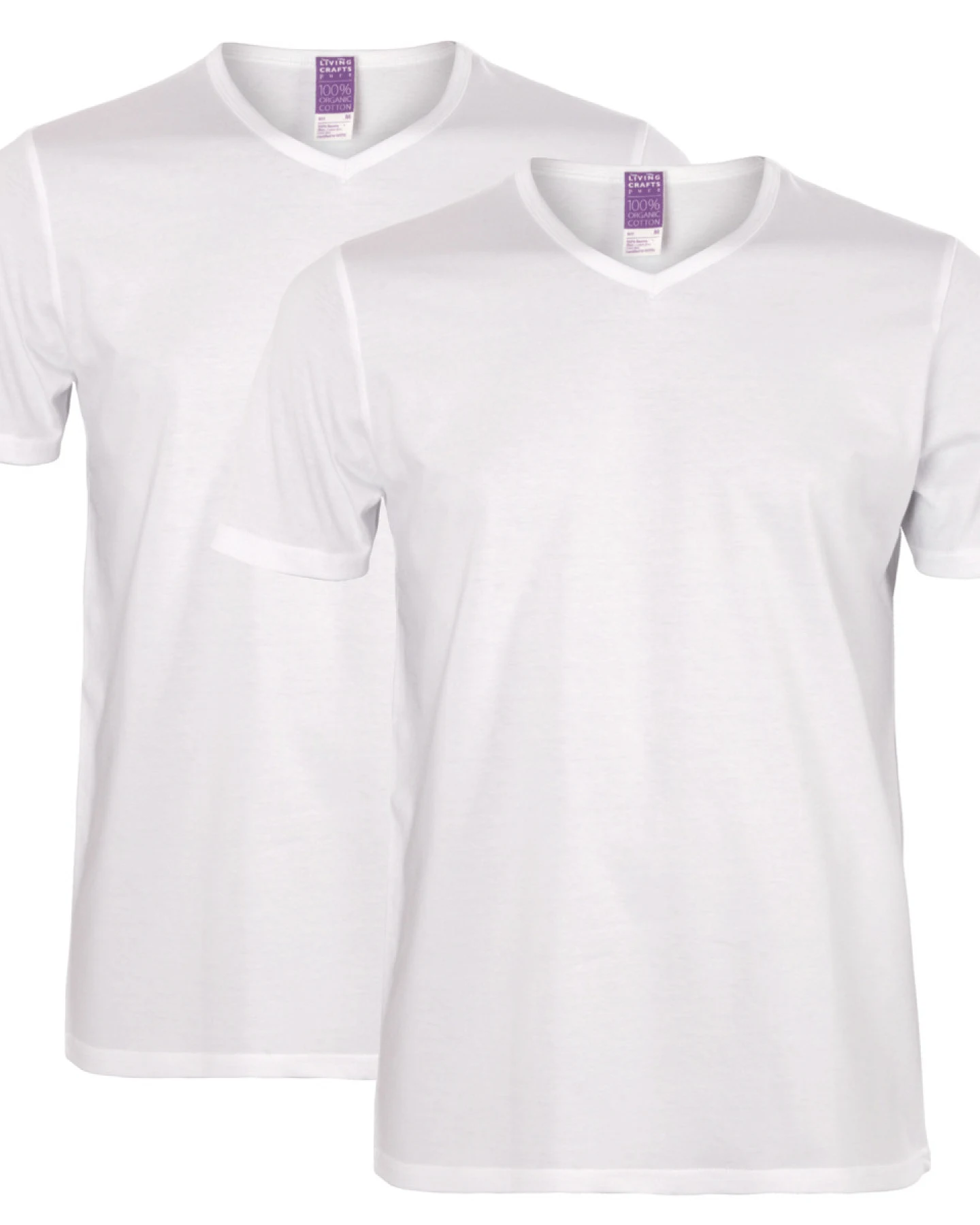 Herren T-Shirt, 2er-Pack Weiß – Ansicht 2