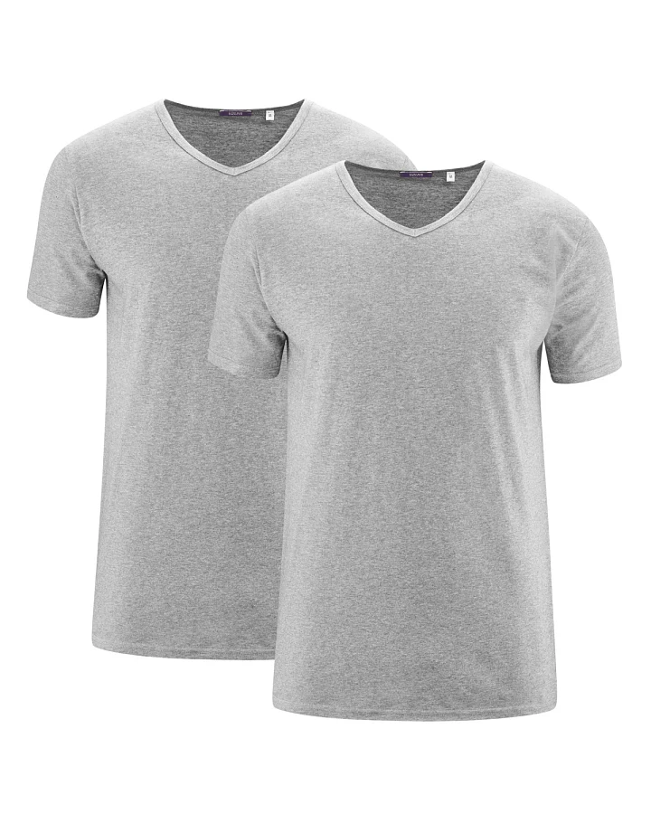 Herren T-Shirt, 2er-Pack Grau