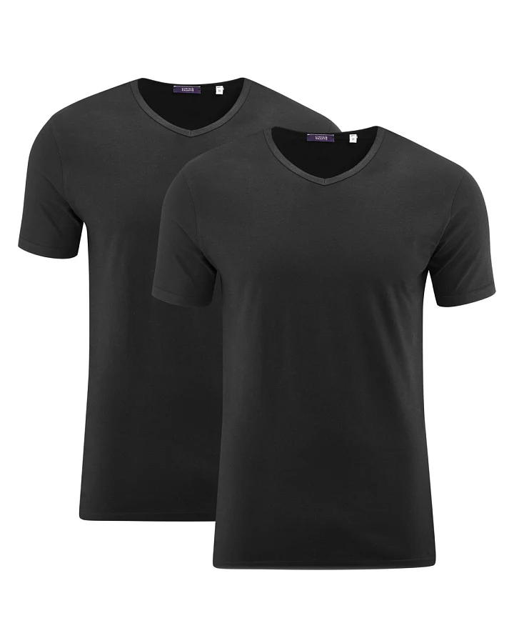 Herren T-Shirt, 2er-Pack Schwarz