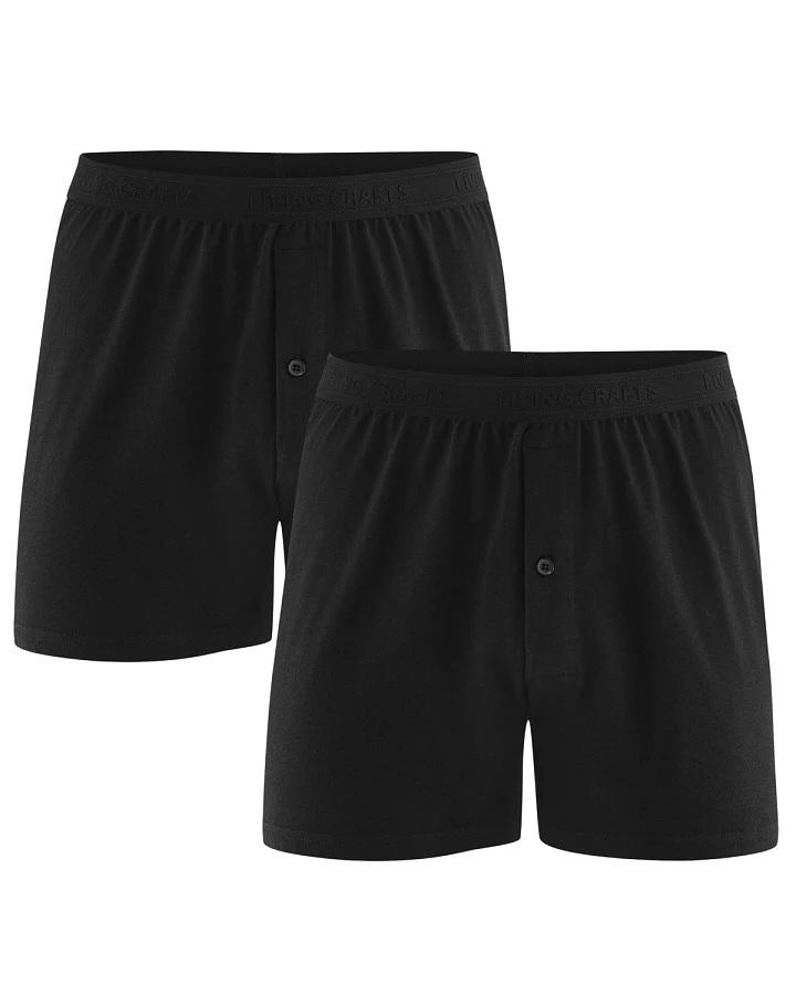 Herren Boxer-Shorts, 2er-Pack Schwarz