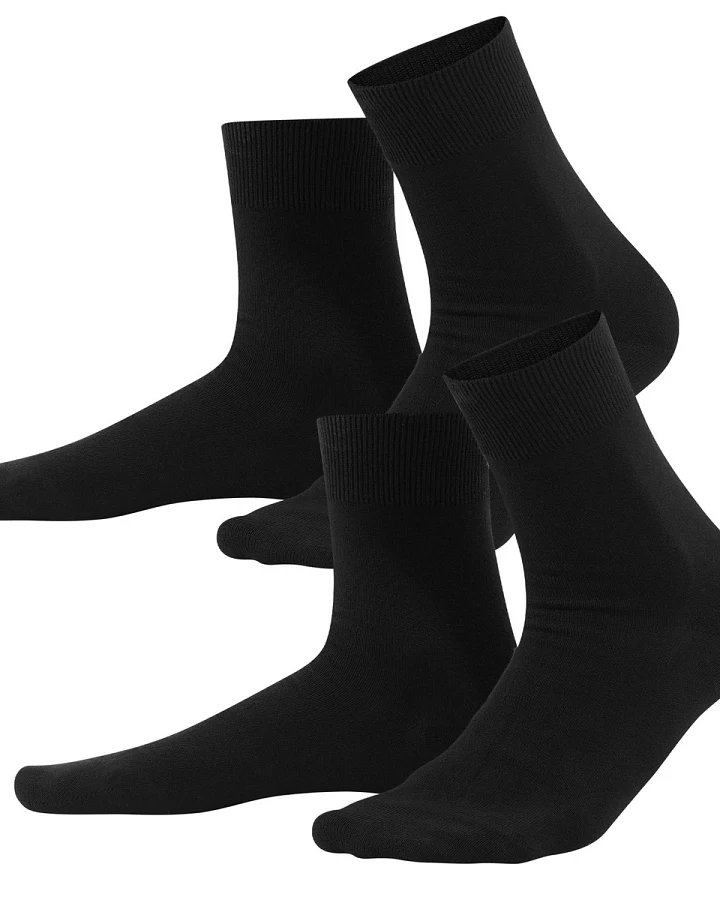 Unisex Socken, 2er Pack Schwarz