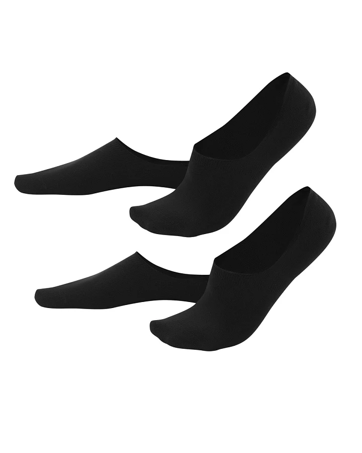 Herren Füßlinge, 2er-Pack Schwarz