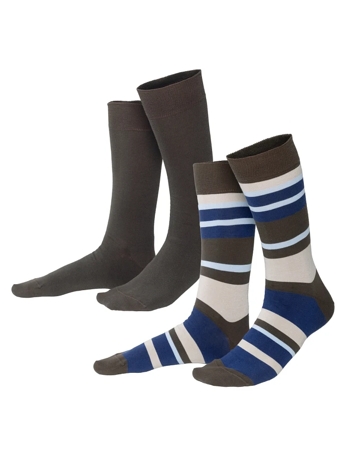 Unisex Socken, 2er-Pack Gemustert