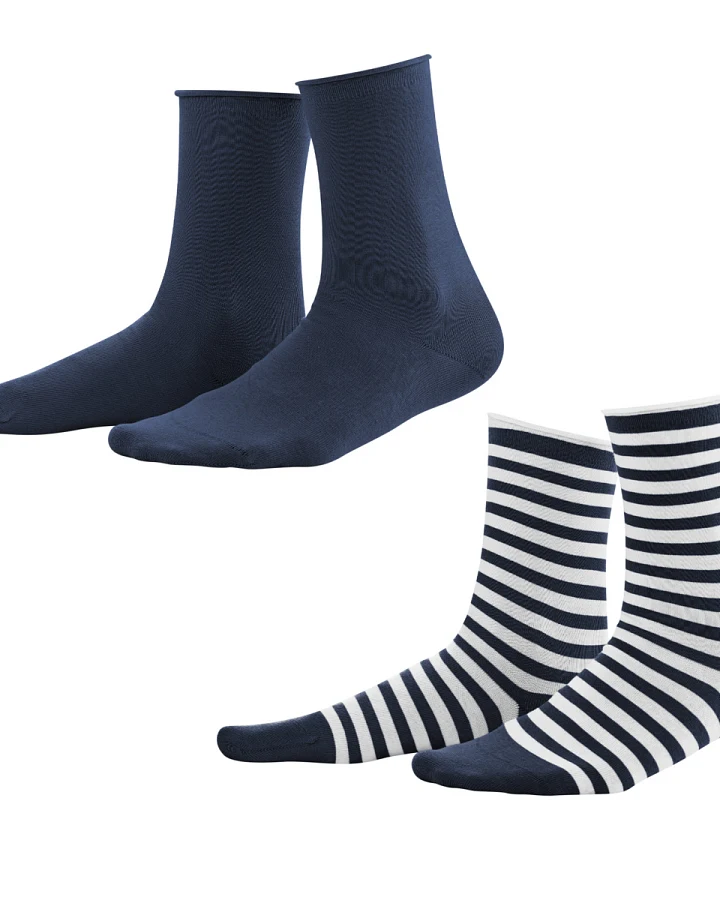 Damen Socken, 2er-Pack Mehrfarbig