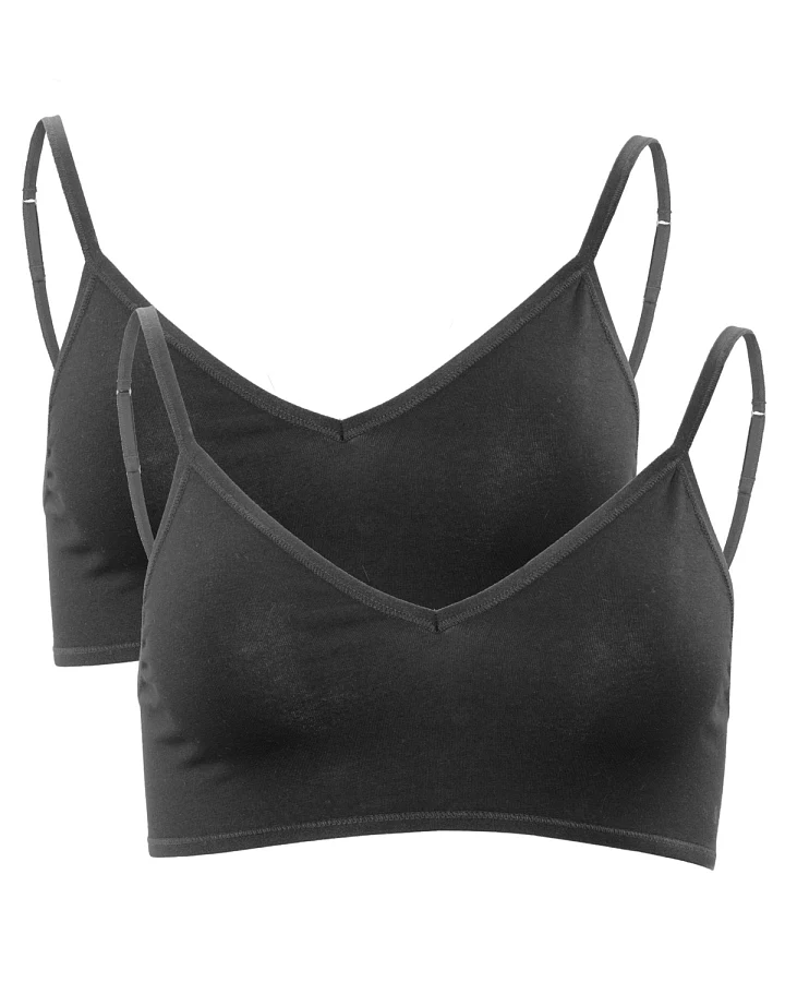 Damen Bustier, 2er-Pack Schwarz