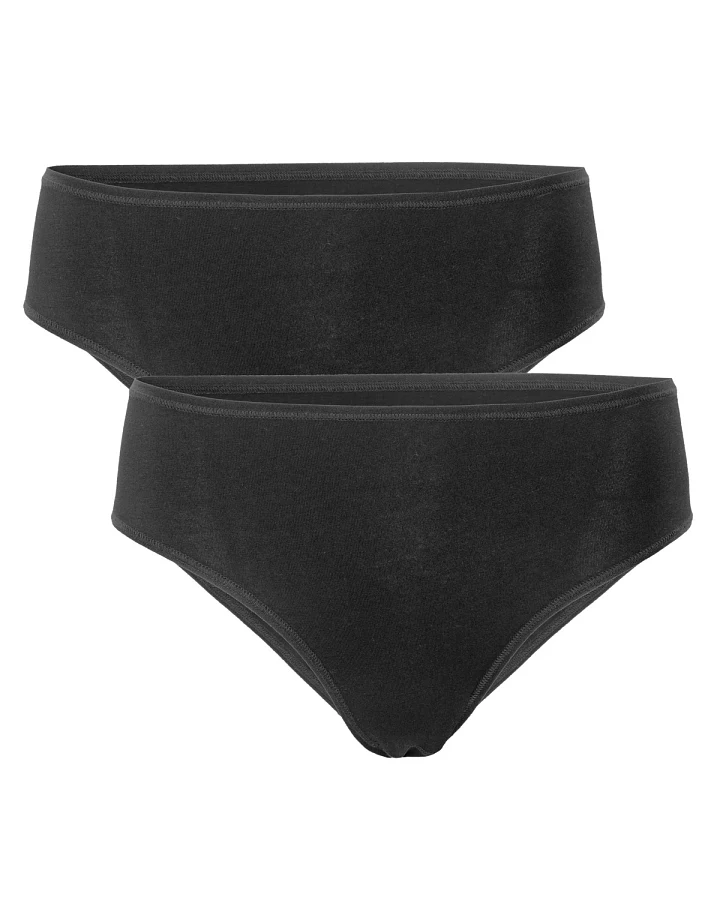 Damen Slip, 2er-Pack Schwarz