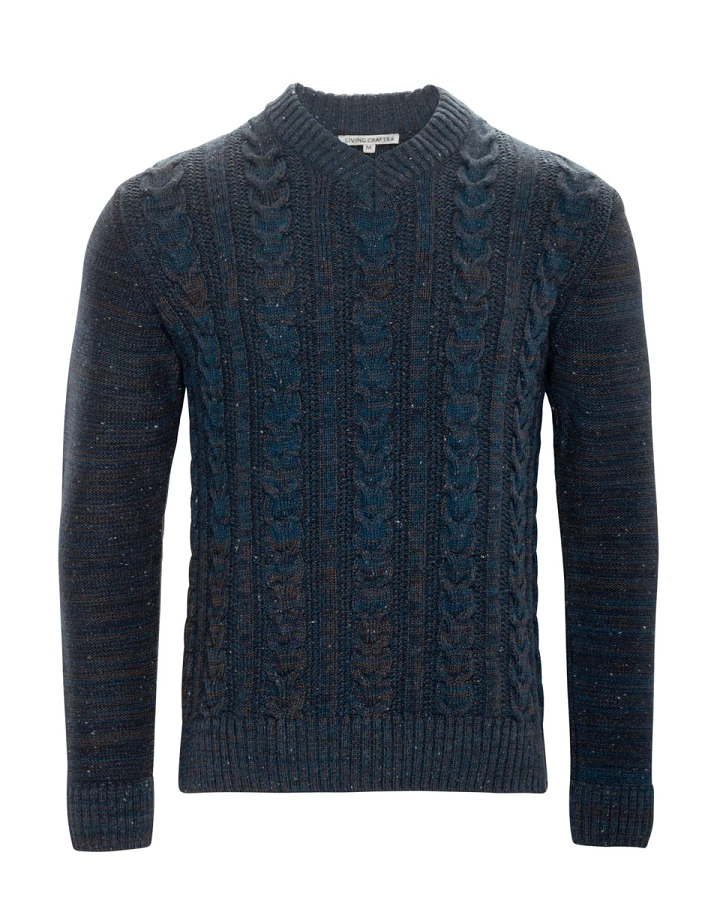 Produktseite: Herren Pullover mit V-Ausschnitt Blau
