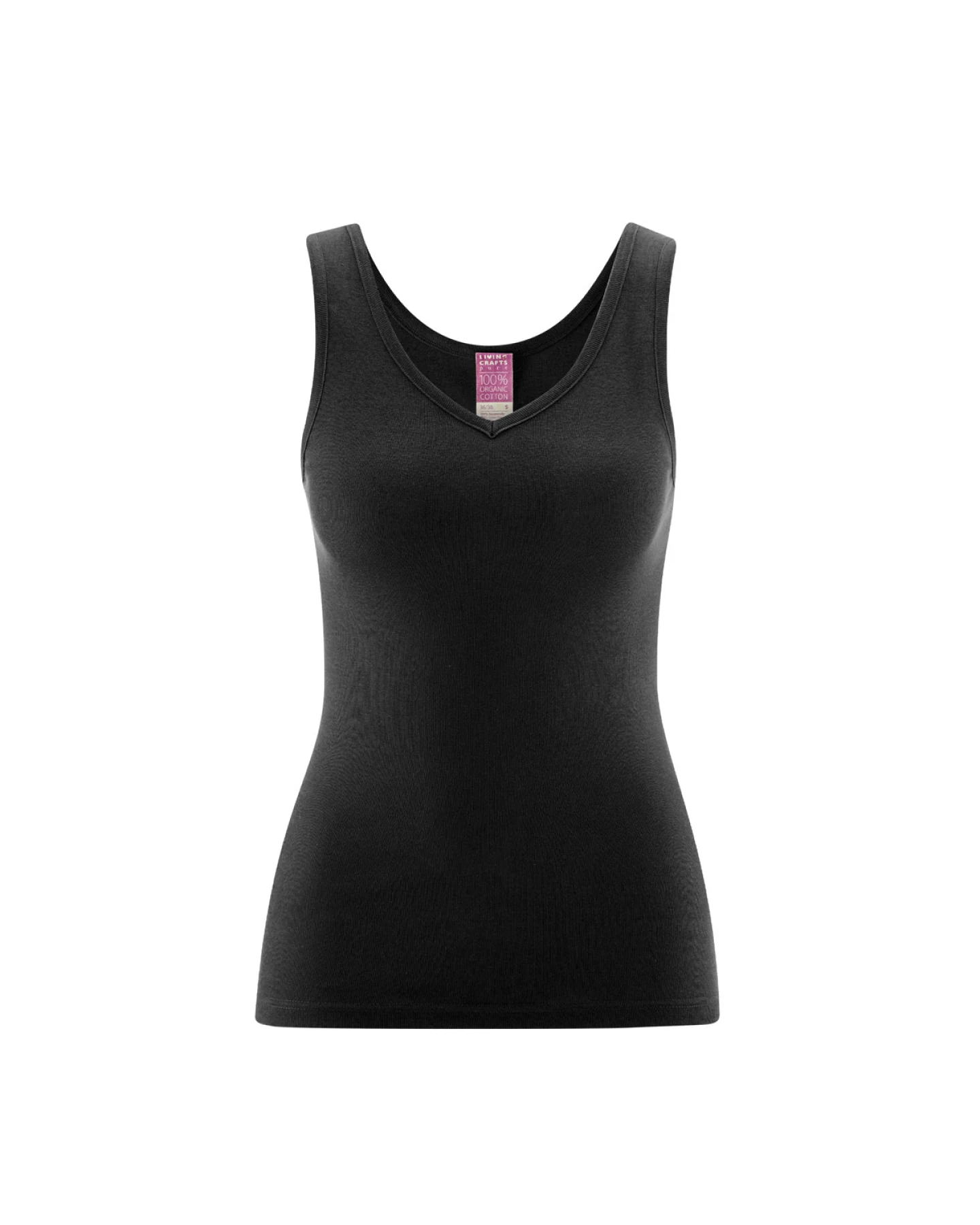 Damen V-Neck-Trägertop Schwarz – Ansicht 2