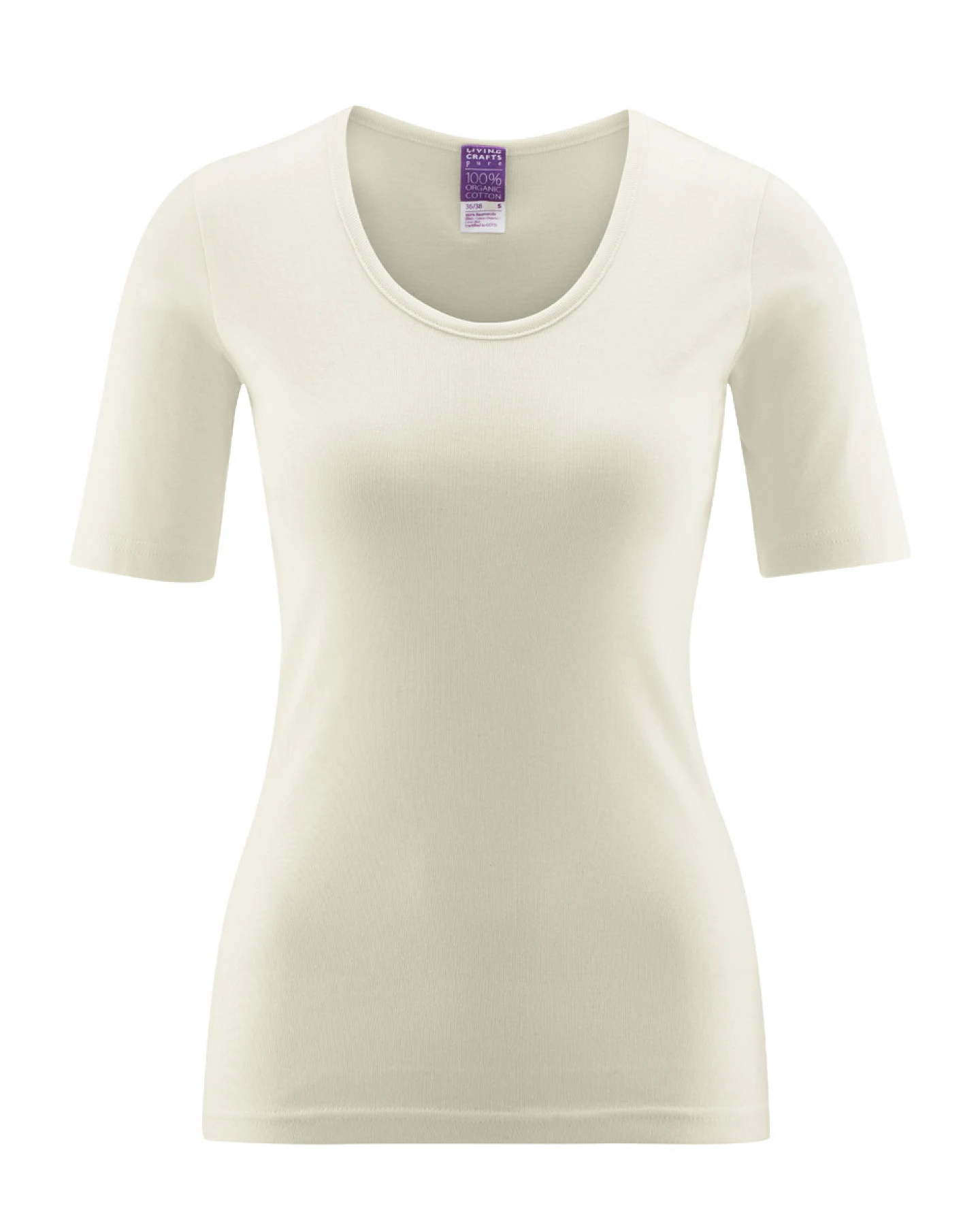 Damen Kurzarm-Shirt Beige – Ansicht 2