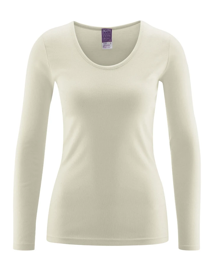 Damen Langarm-Unterhemd Beige