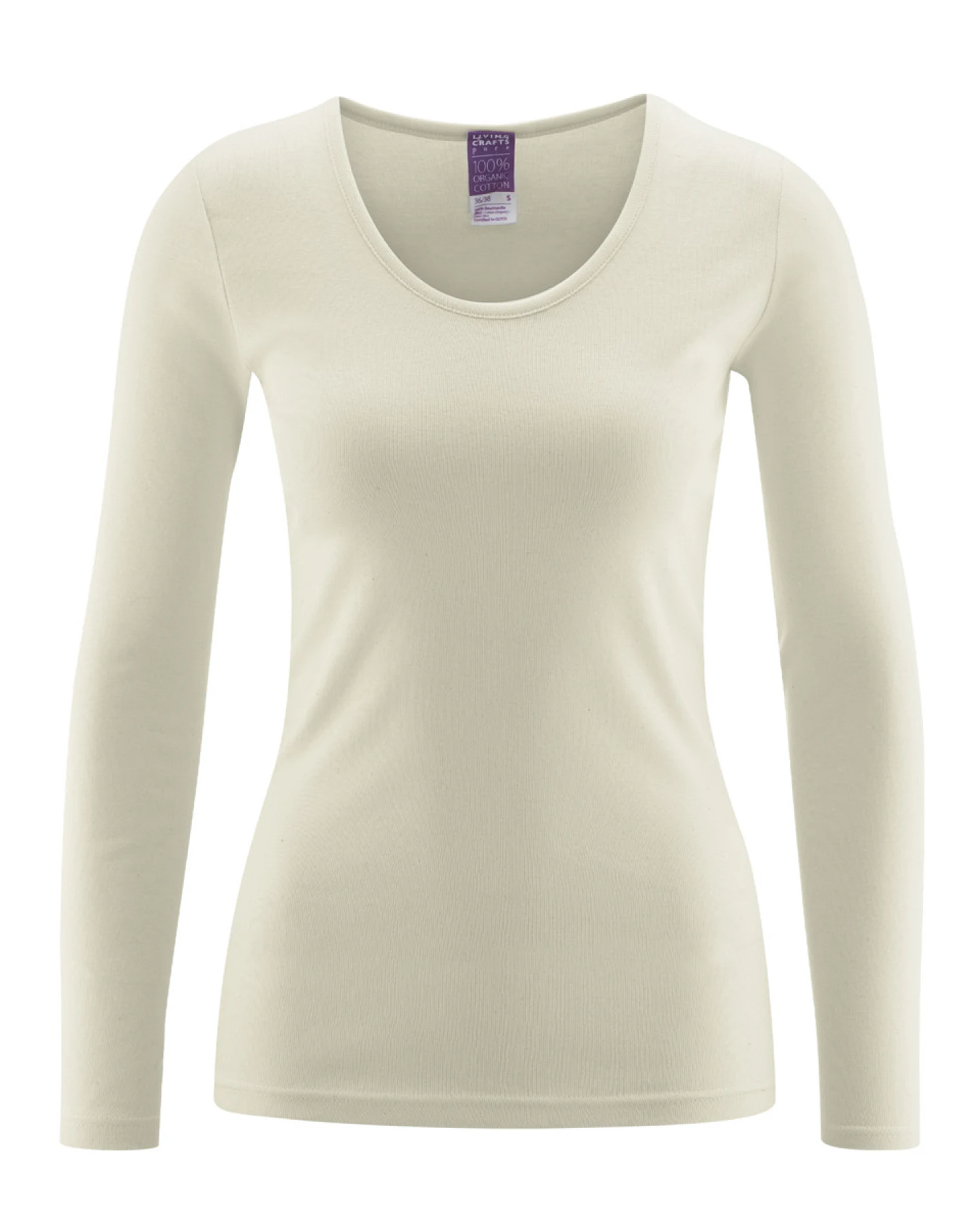 Damen Langarm-Unterhemd Beige – Ansicht 2