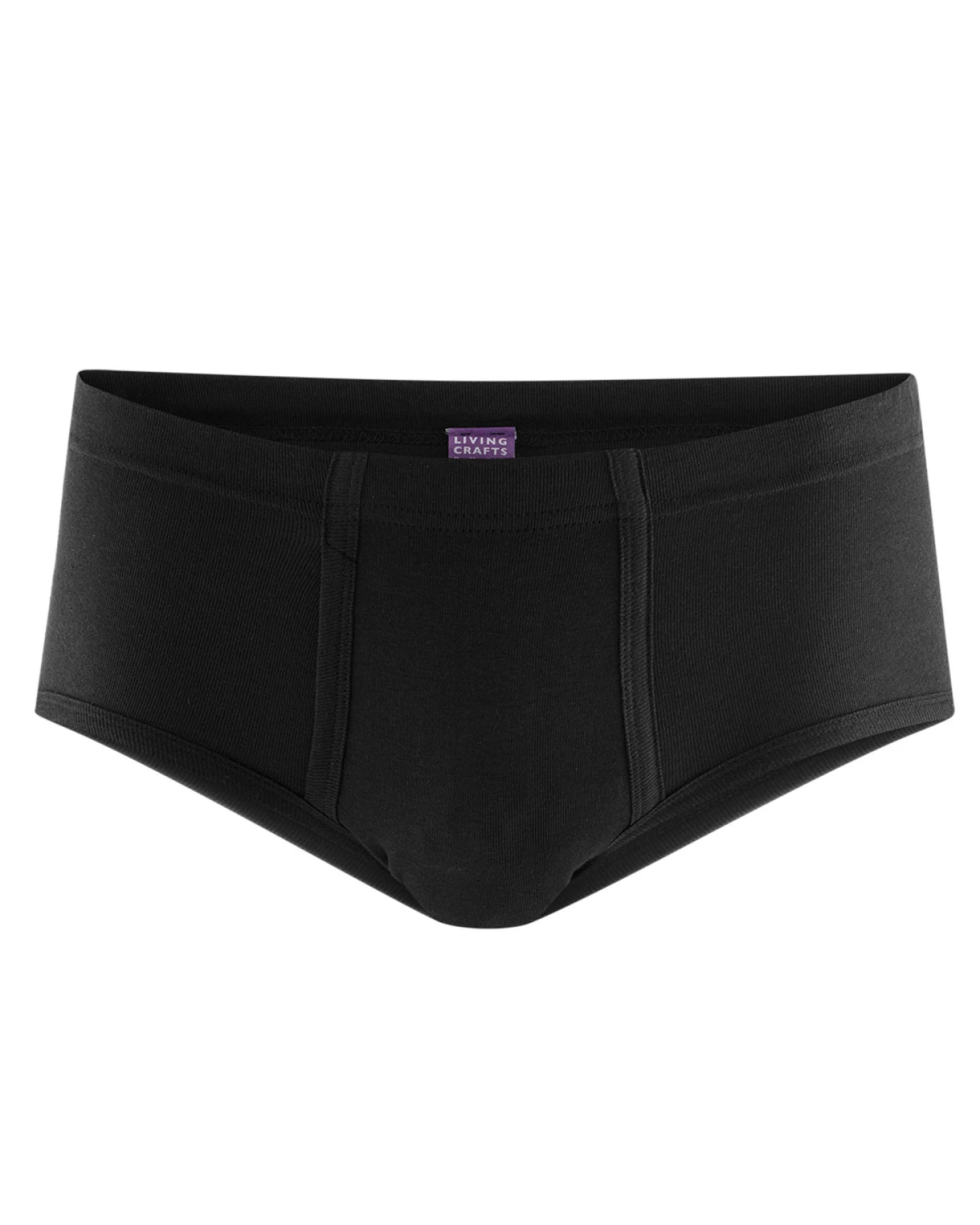 Herren Slip mit Eingriff Schwarz – Ansicht 2