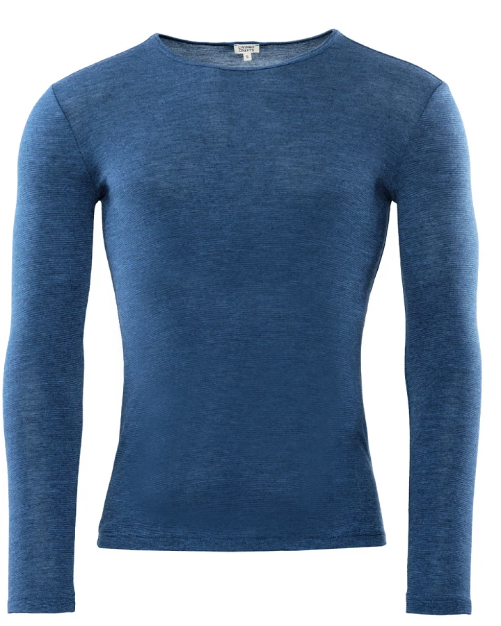 Herren Langarm-Shirt Blau