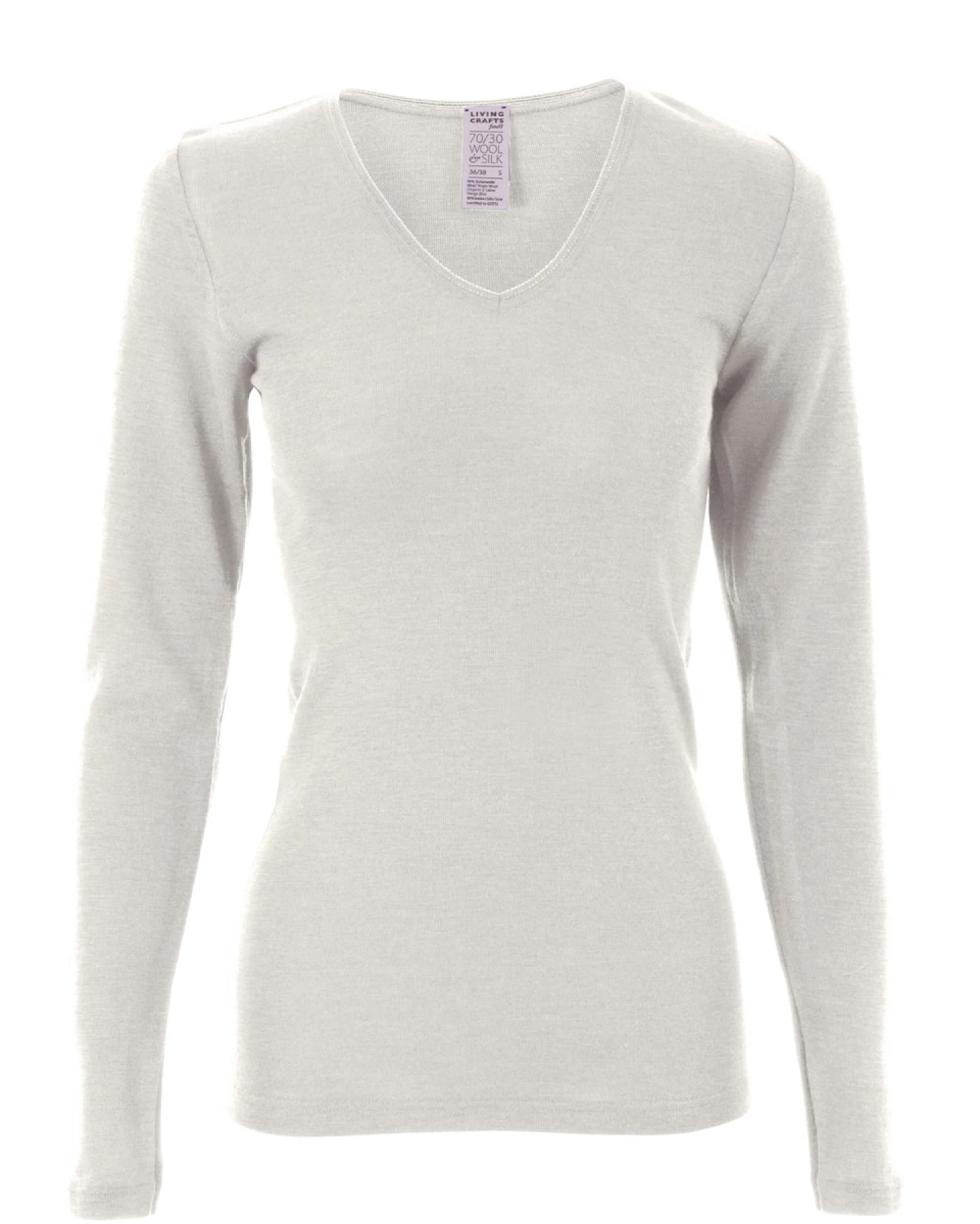 Damen Langarm-Unterhemd Beige – Ansicht 2