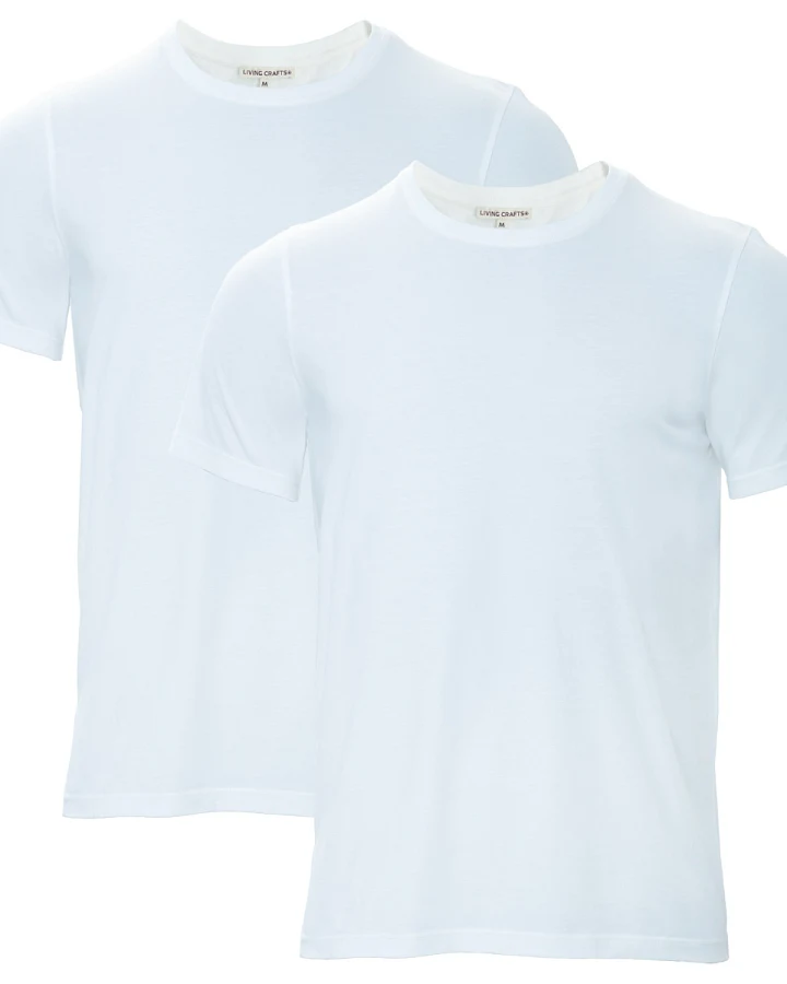 Herren T-Shirt, 2er-Pack Weiß