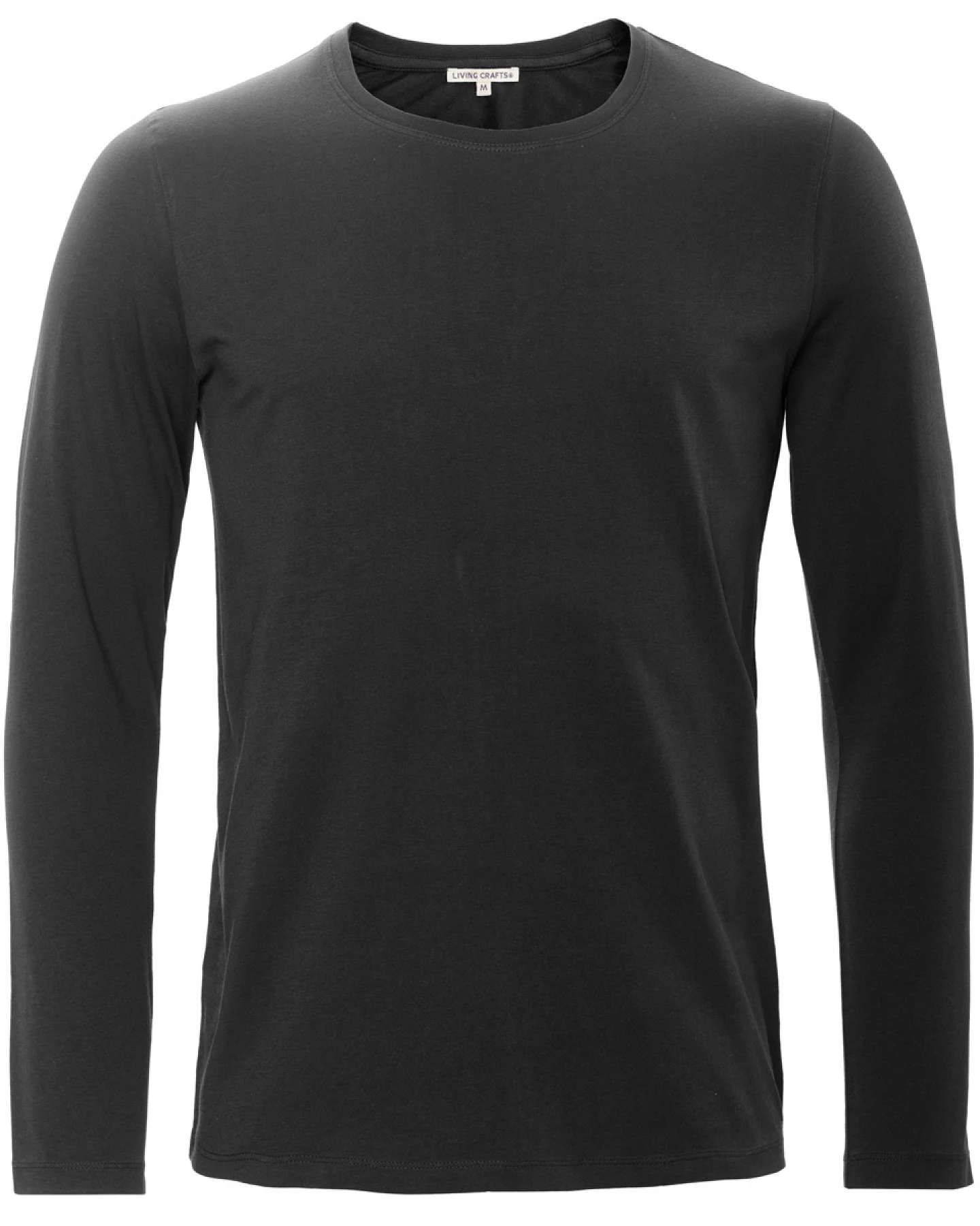 Herren Langarm-Shirt Schwarz – Ansicht 2