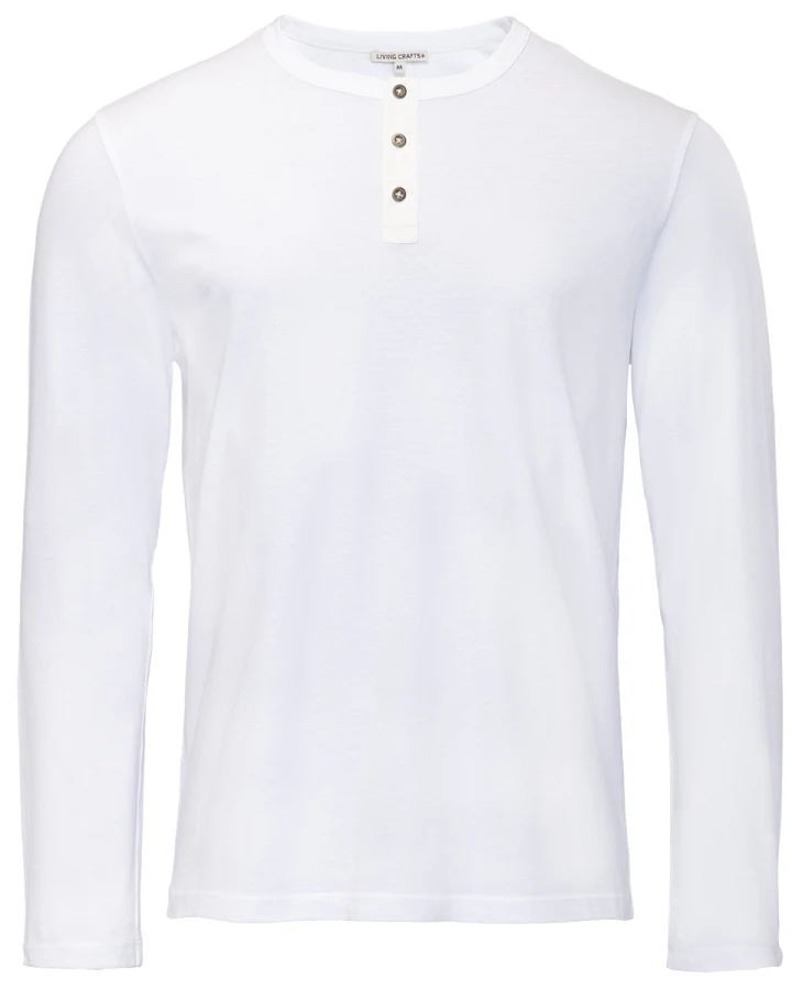 Herren Henley Shirt Weiß