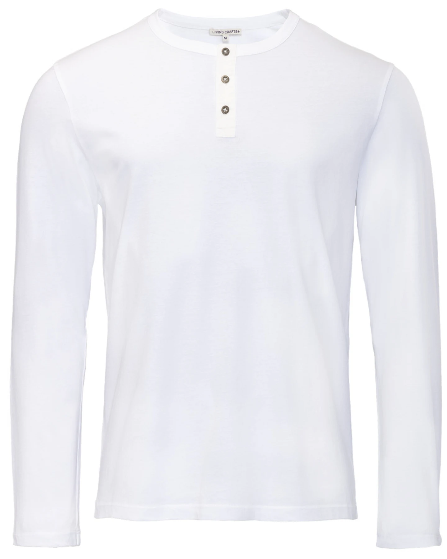Herren Henley Shirt Weiß – Ansicht 2