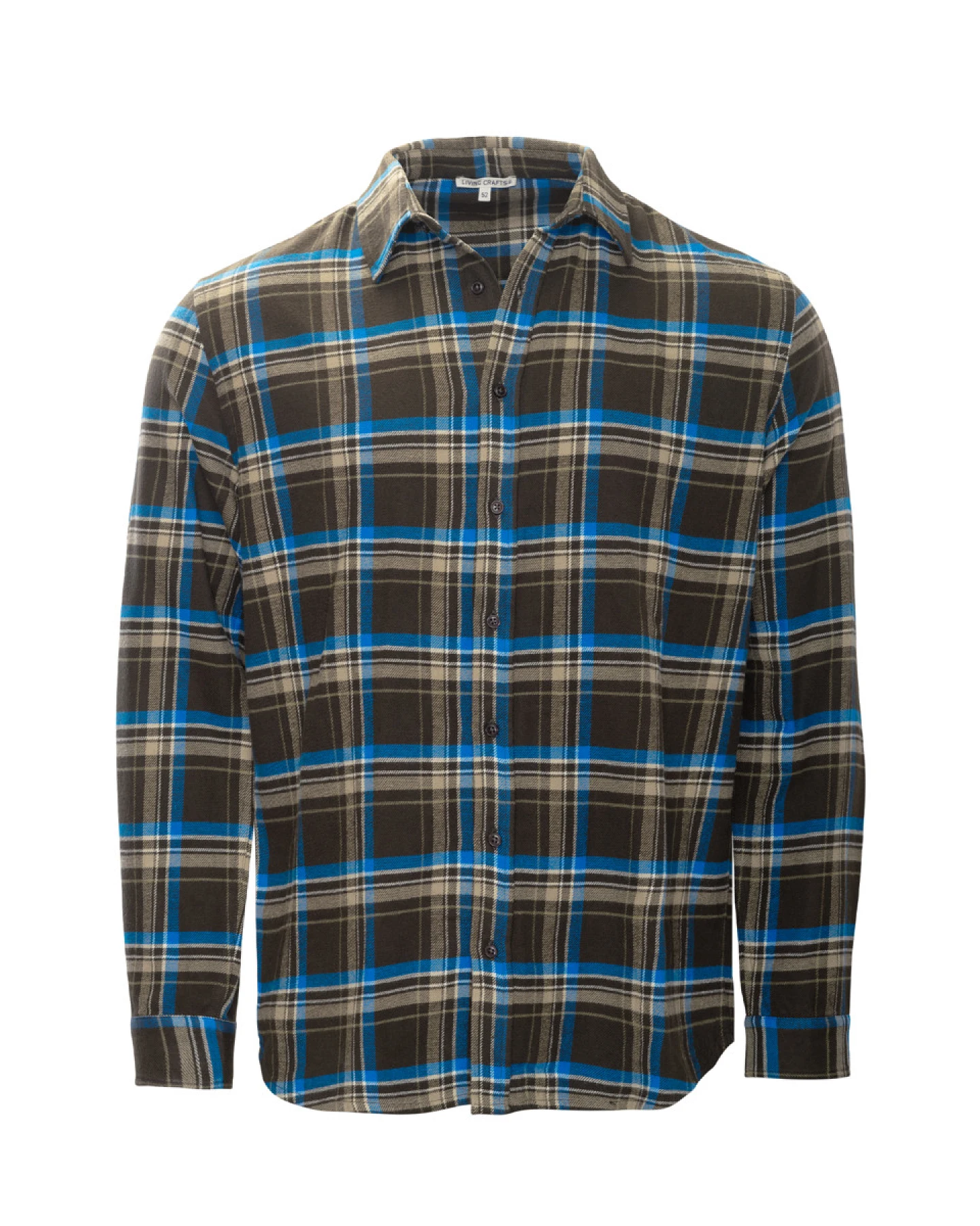 Herren Flanellhemd Blau – Ansicht 2