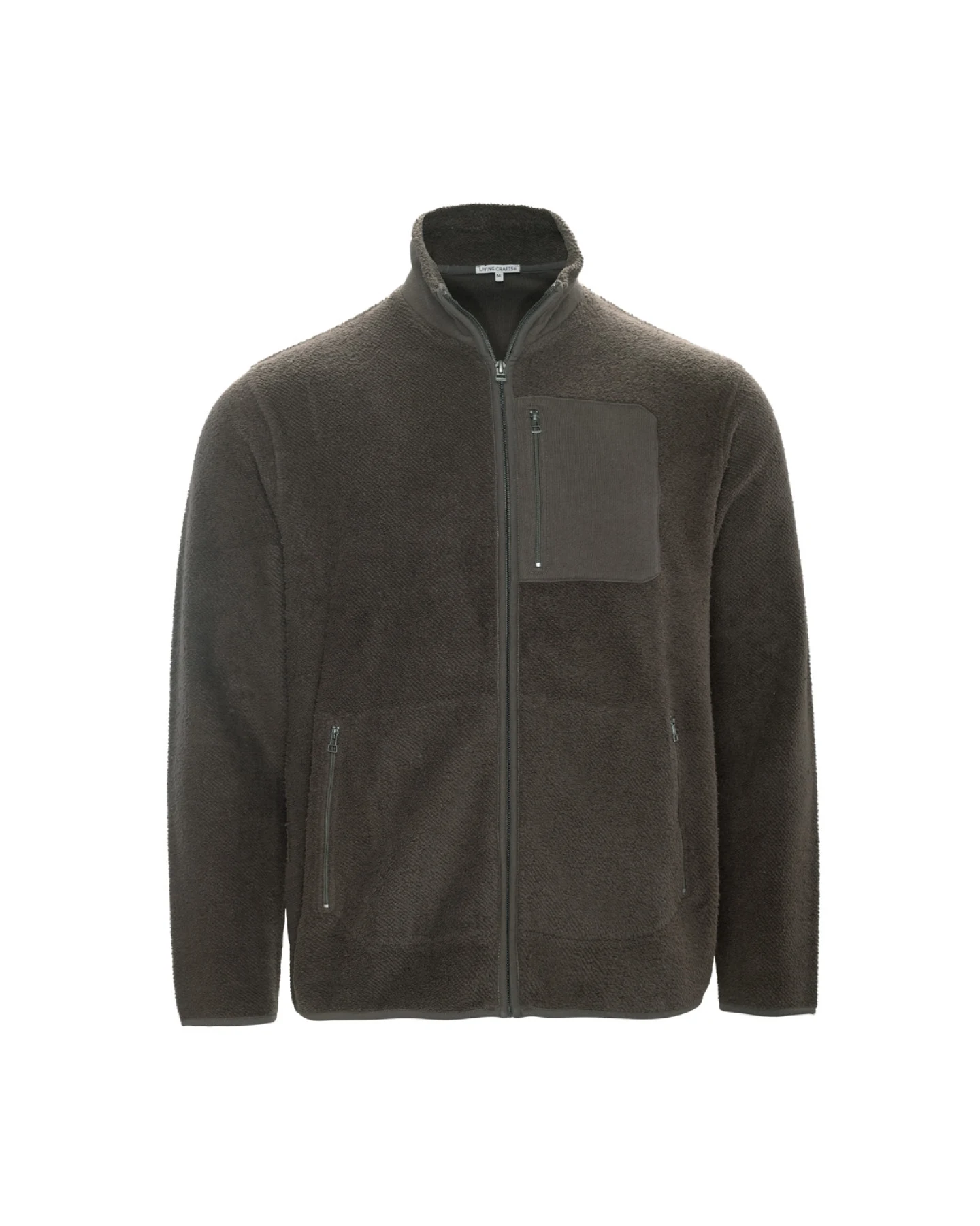 Herren Fleece-Jacke Braun – Ansicht 2