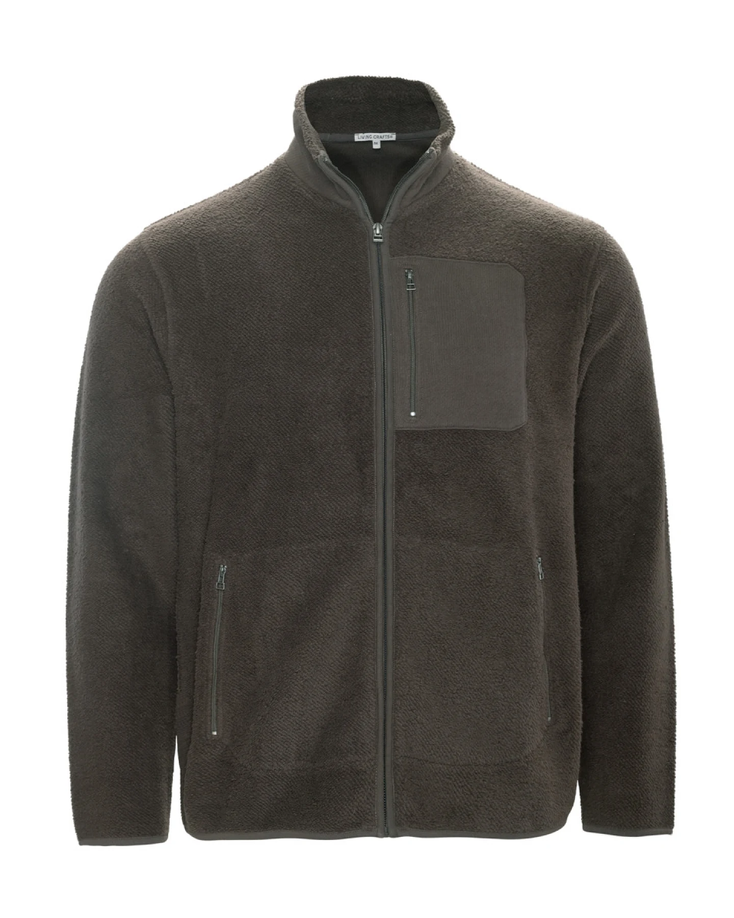 Herren Fleece-Jacke Braun – Ansicht 2