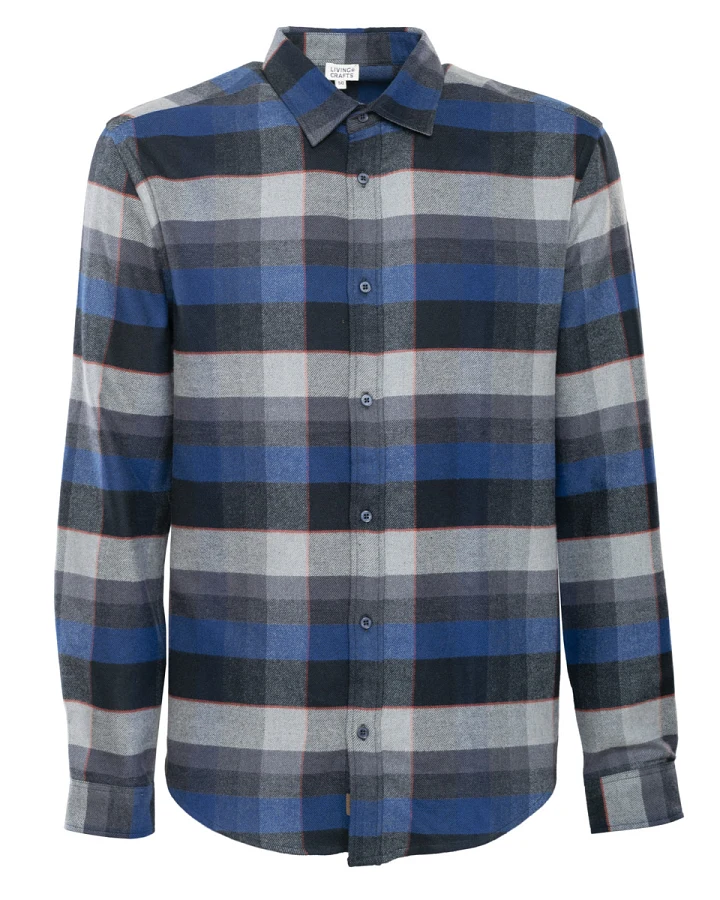 Herren Flanellhemd Blau