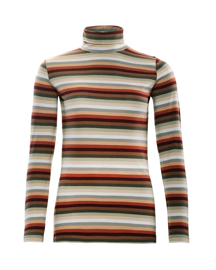 Damen Rollkragen-Shirt Gestreift