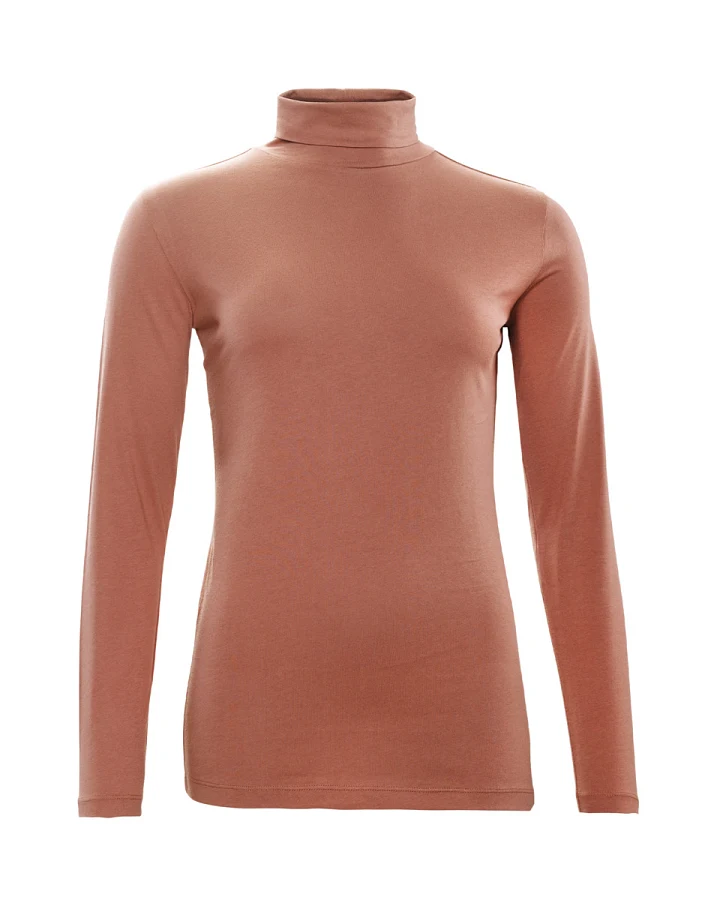 Damen Rollkragen-Shirt Braun