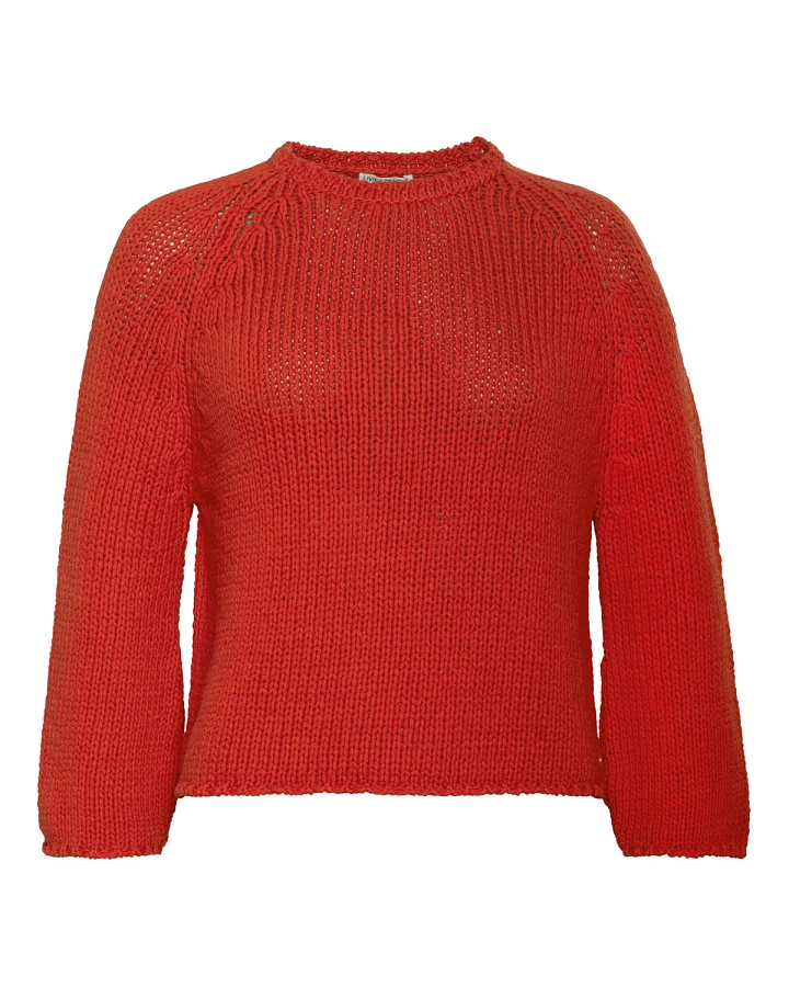 Produktseite: Damen Pullover, 3/4-Arm Rot