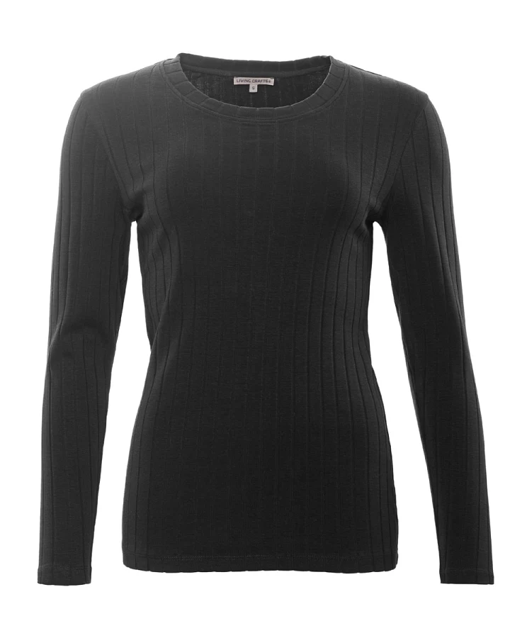 Damen Langarm-Shirt Schwarz
