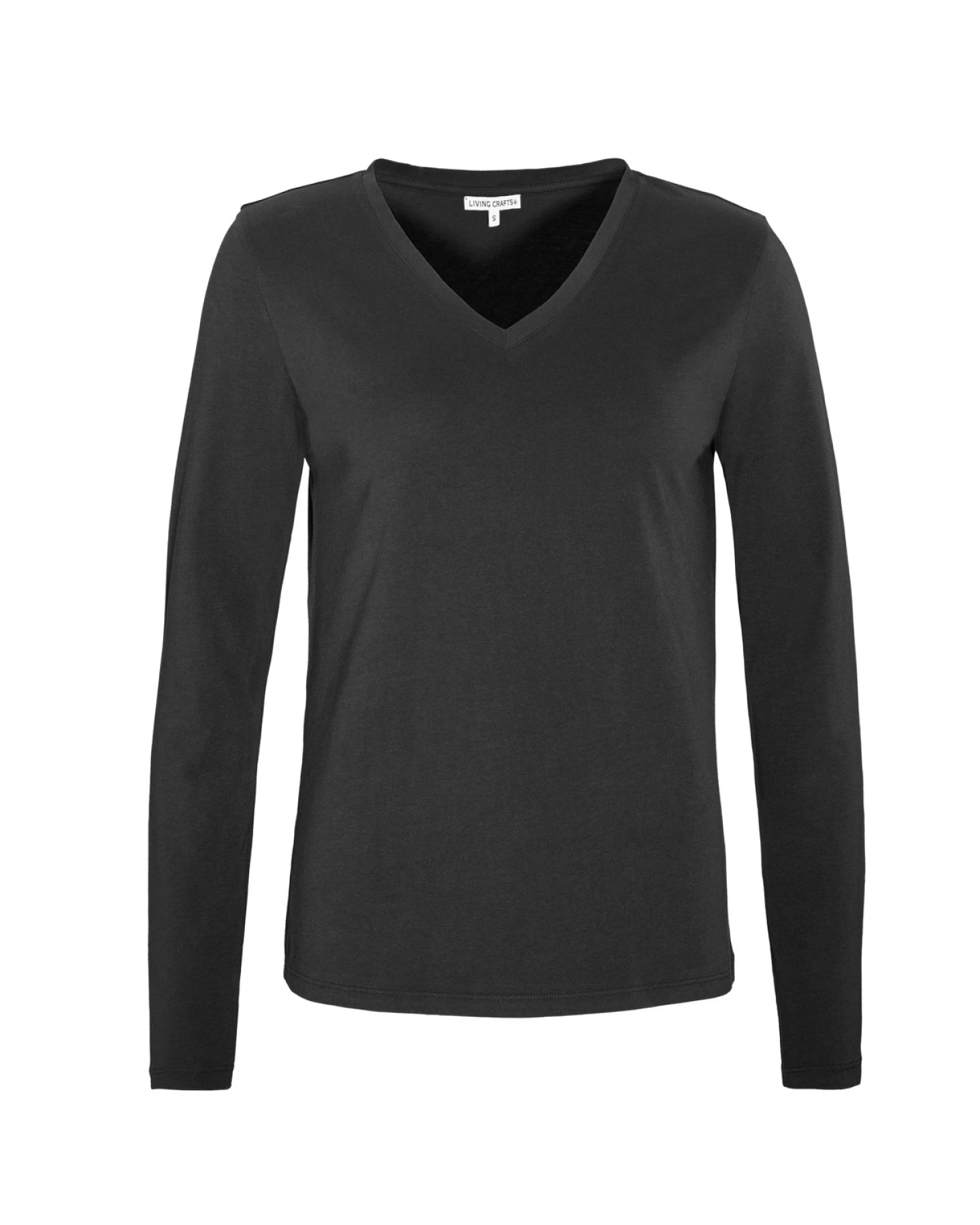 Damen Langarm-Shirt Schwarz – Ansicht 2