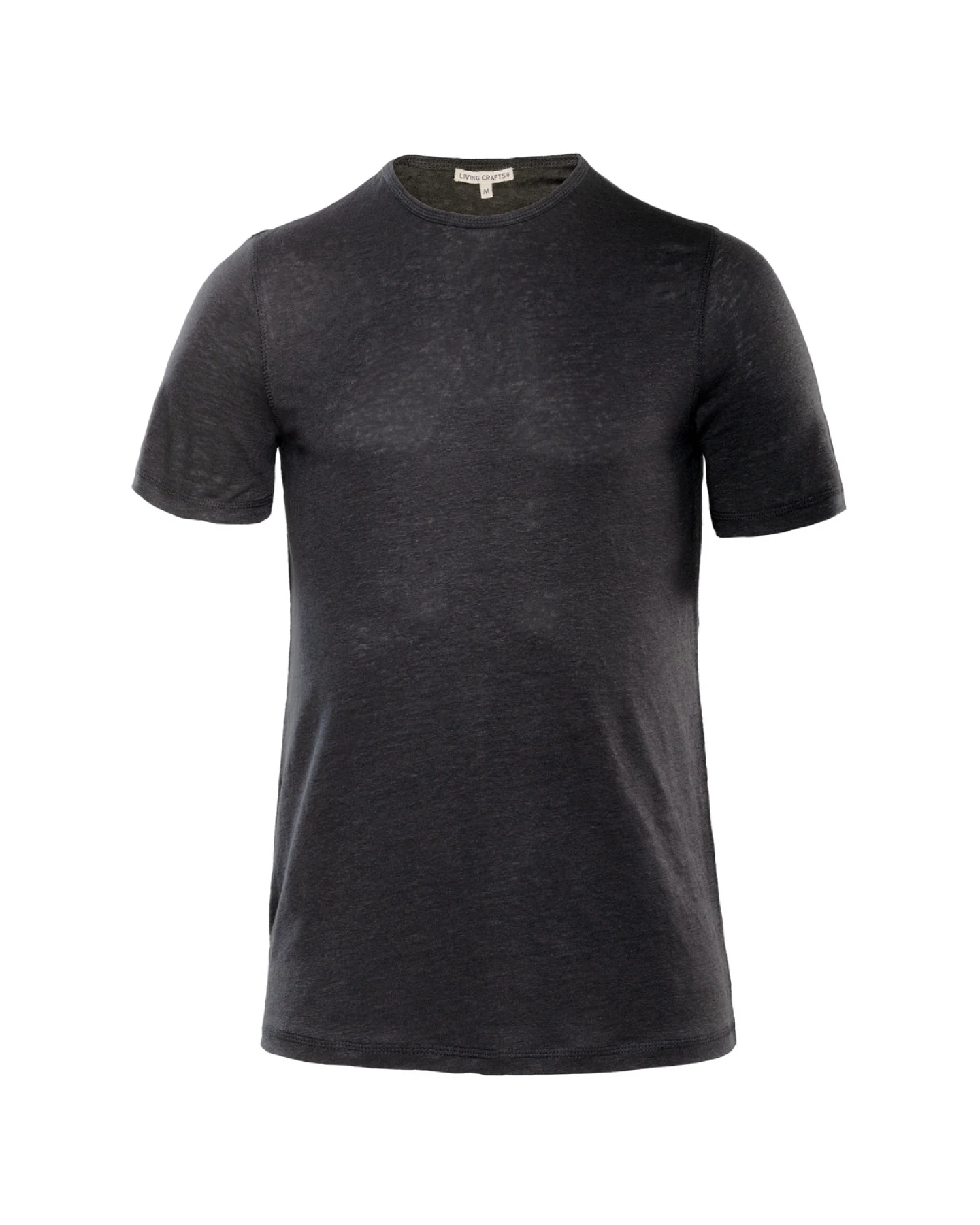 Herren Leinen T-Shirt Schwarz – Ansicht 2