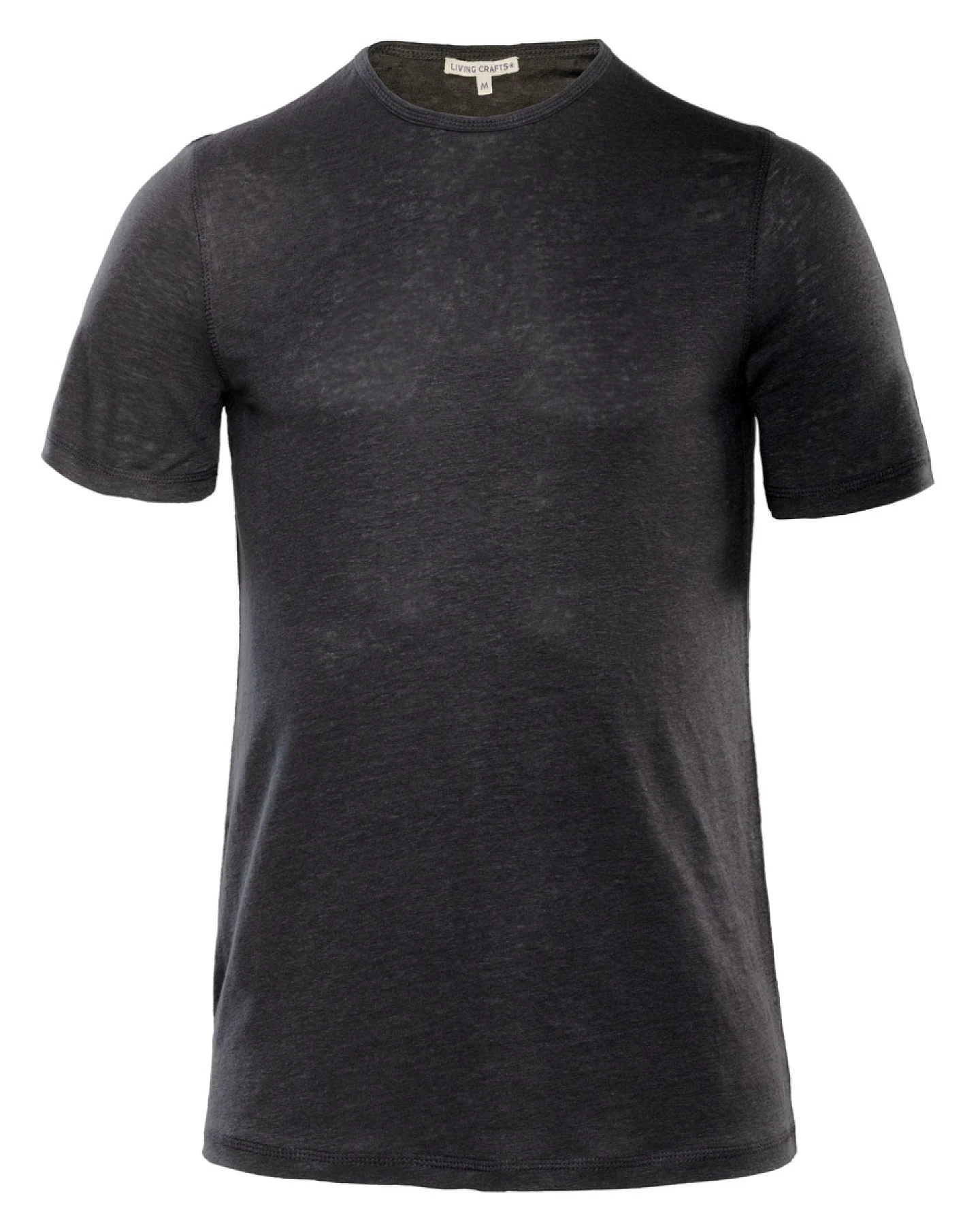 Herren Leinen T-Shirt Schwarz – Ansicht 2