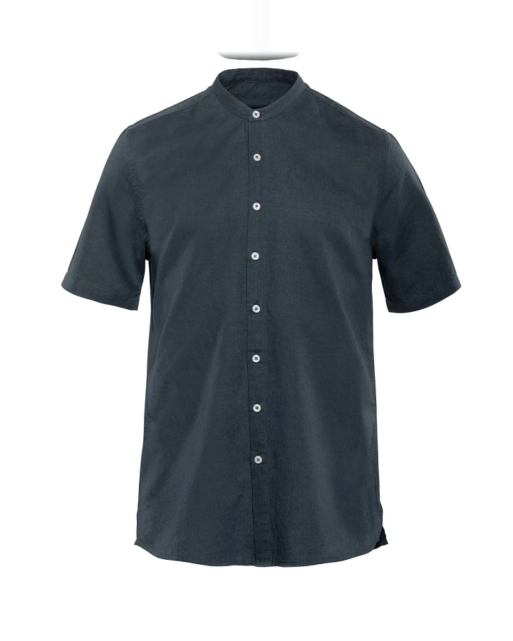 Herren Kurzarm Hemd Blau