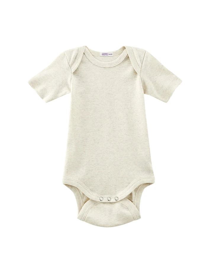 Babys Kurzarm-Body Beige