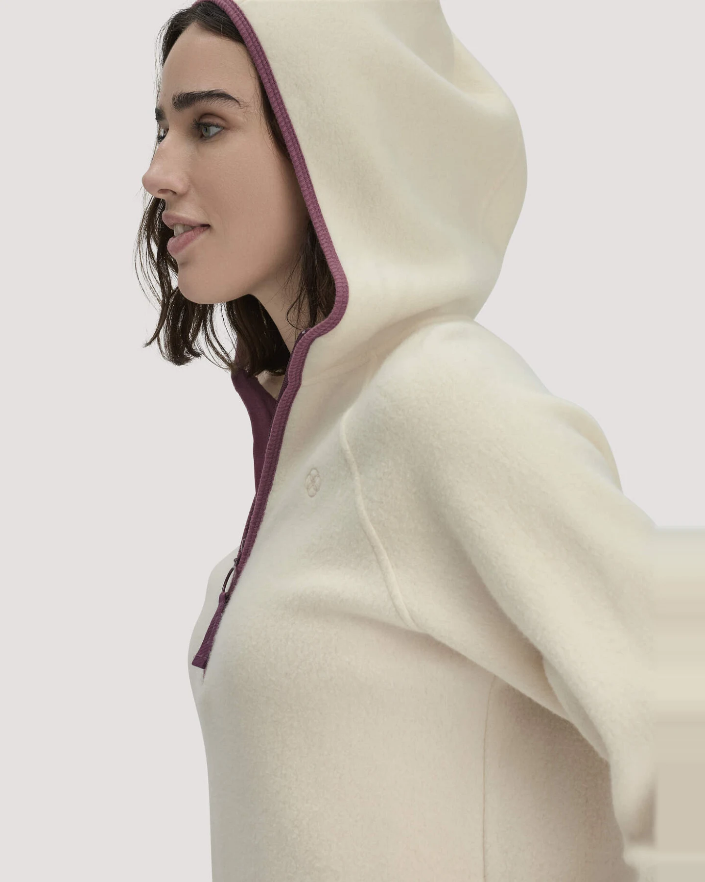 hessnatur Loungewear Fleece Hoodie Relaxed ACTIVE LIGHT aus Bio-Baumwolle - natur - Größe M – Ansicht 4