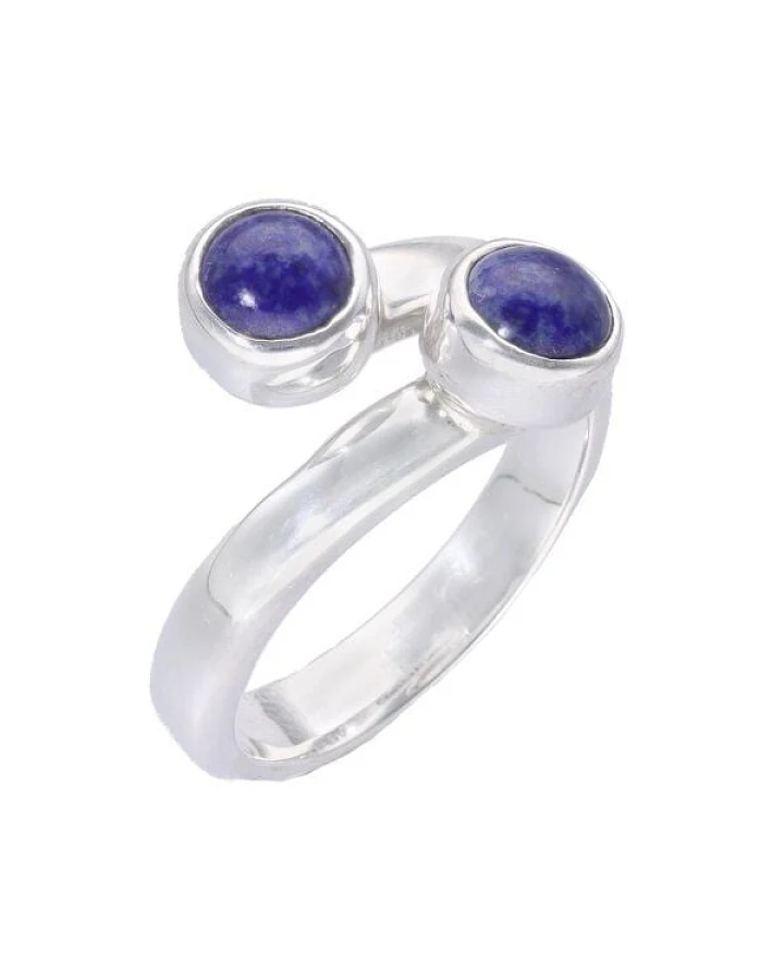 pakilia Silber Ring großenverstellbar Lapislazuli-stein Fair-Trade und handmade