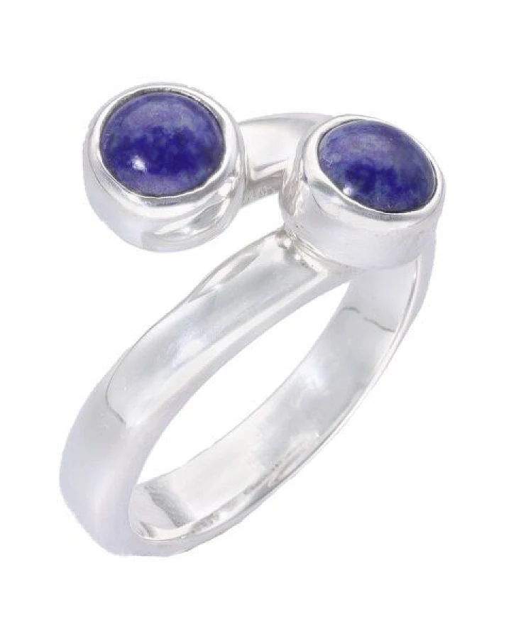 pakilia Silber Ring großenverstellbar Lapislazuli-stein Fair-Trade und handmade